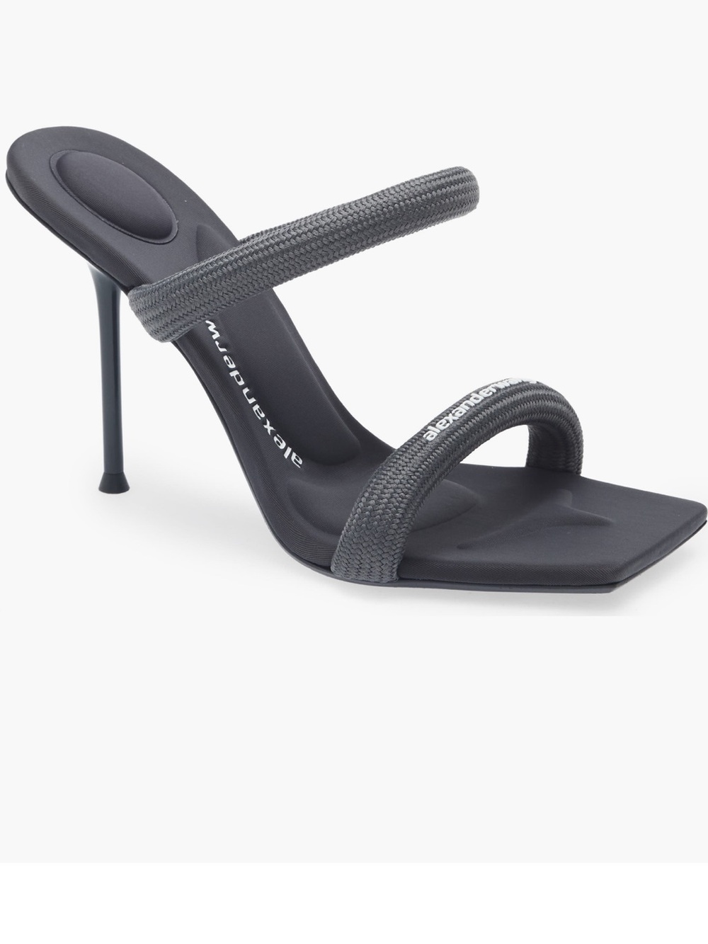 Alexander Wang Charcoal Grey Two-Strap Stiletto Slide